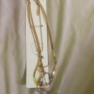 Gold and Turquoise Layered Necklace